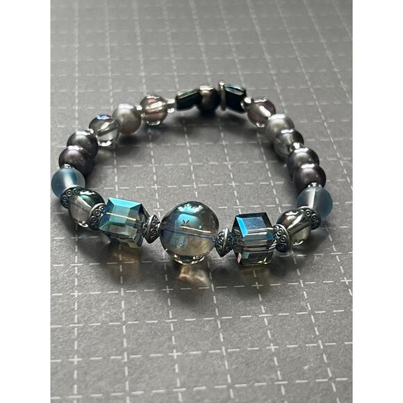 Glam Handmade Glass Pearls Bracelet Set Classy Unique Future-Core - Picture 2 of 3